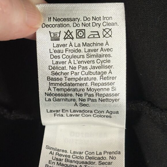 DKNY Athleisure Black Hooded Logo A Line Dress Sz Med Stretch Knit Short Sleeve - Picture 11 of 11